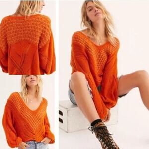 Free People Snowball Alpaca Wool Blend Crop Sweater Pullover